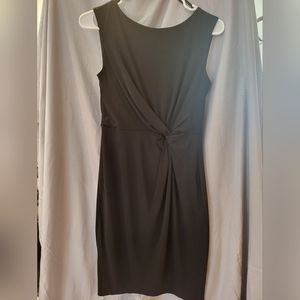 Black Twisted front, knee length dress